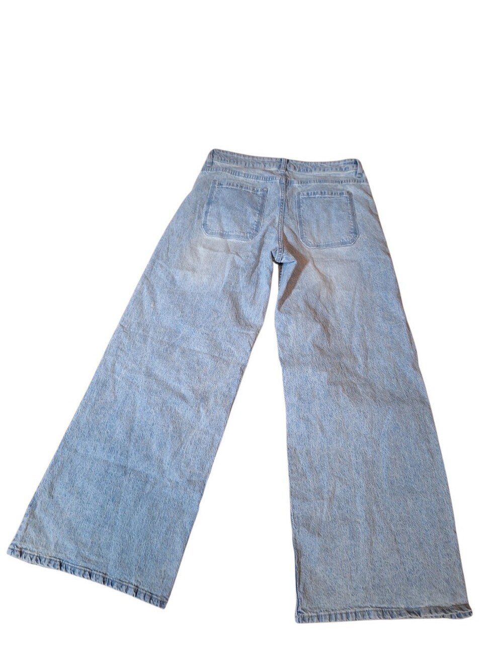 Light Wash Wide Leg Women’s Jeans Size 8 Mid Rise Hippie Denim NO BO FLARE